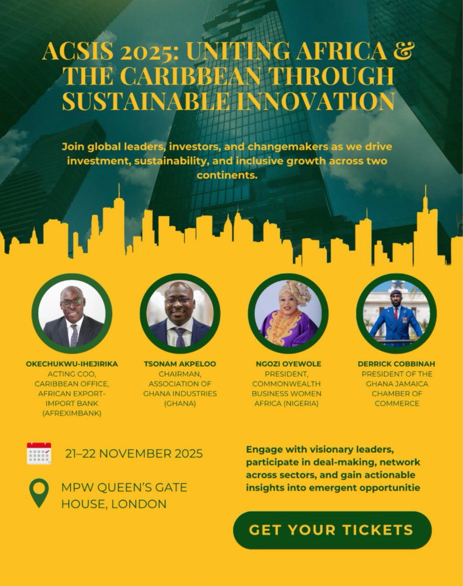 🌍✈️ London-bound this month! If you haven’t secured your tickets yet, now’s the time—join me as I deliver my keynote on Bridging Continents: Strengthening Trade and Investment Between Africa and the Caribbean. Link for tickets-africancaribbeansummit.com