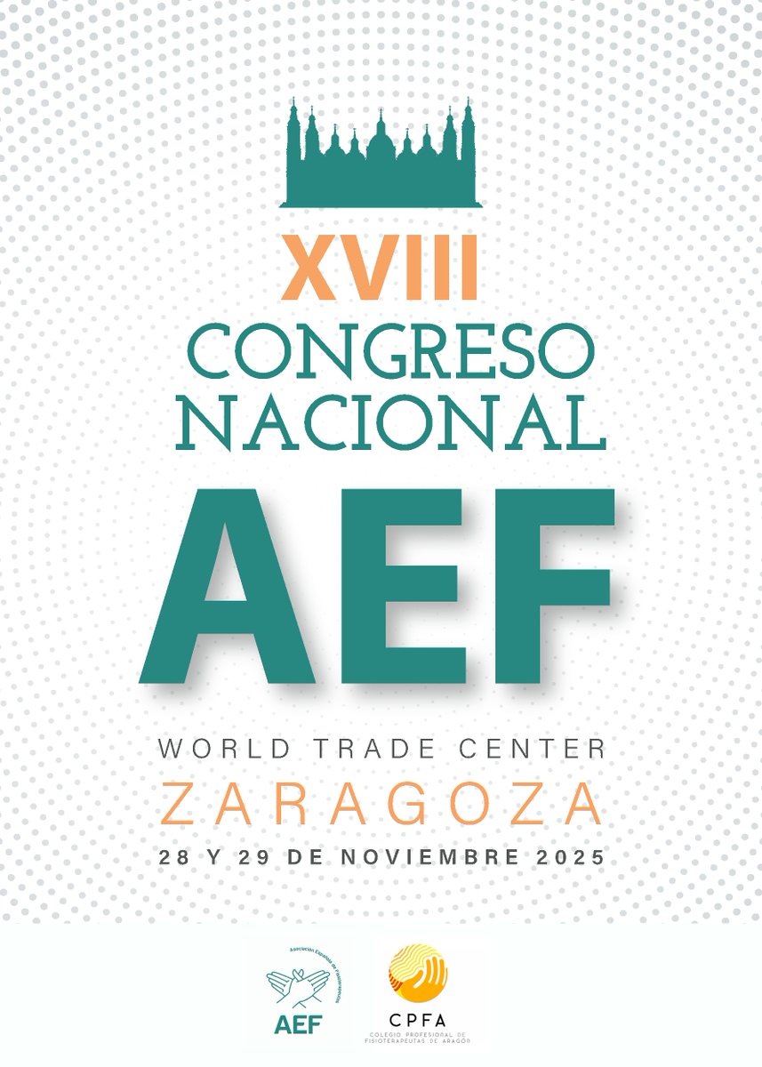 Consigue una de las 22 inscripciones gratuitas (7 presenciales / 15 online) para el XVIII Congreso Nacional de la Asociación Española de Fisioterapeutas
📆 El plazo finaliza el 9 de noviembre 

👇 Conoce aquí los detalles
colfisio.org/new/6908f037c5…
#Fisioterapia #CongresoNacional