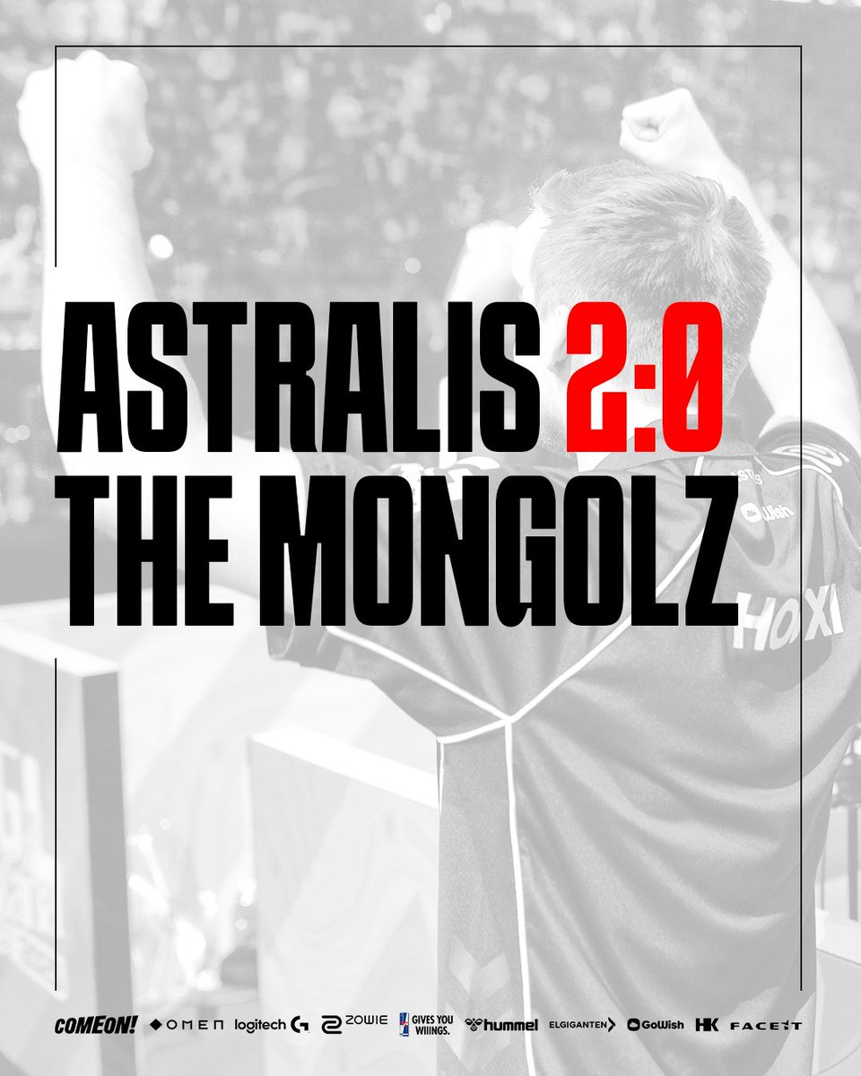 AstralisCS's tweet photo. PLAYOFFS BABY❤️

We claim the W against @1mongolz - GGWP!🔥 https://t.co/eLloSF6n70