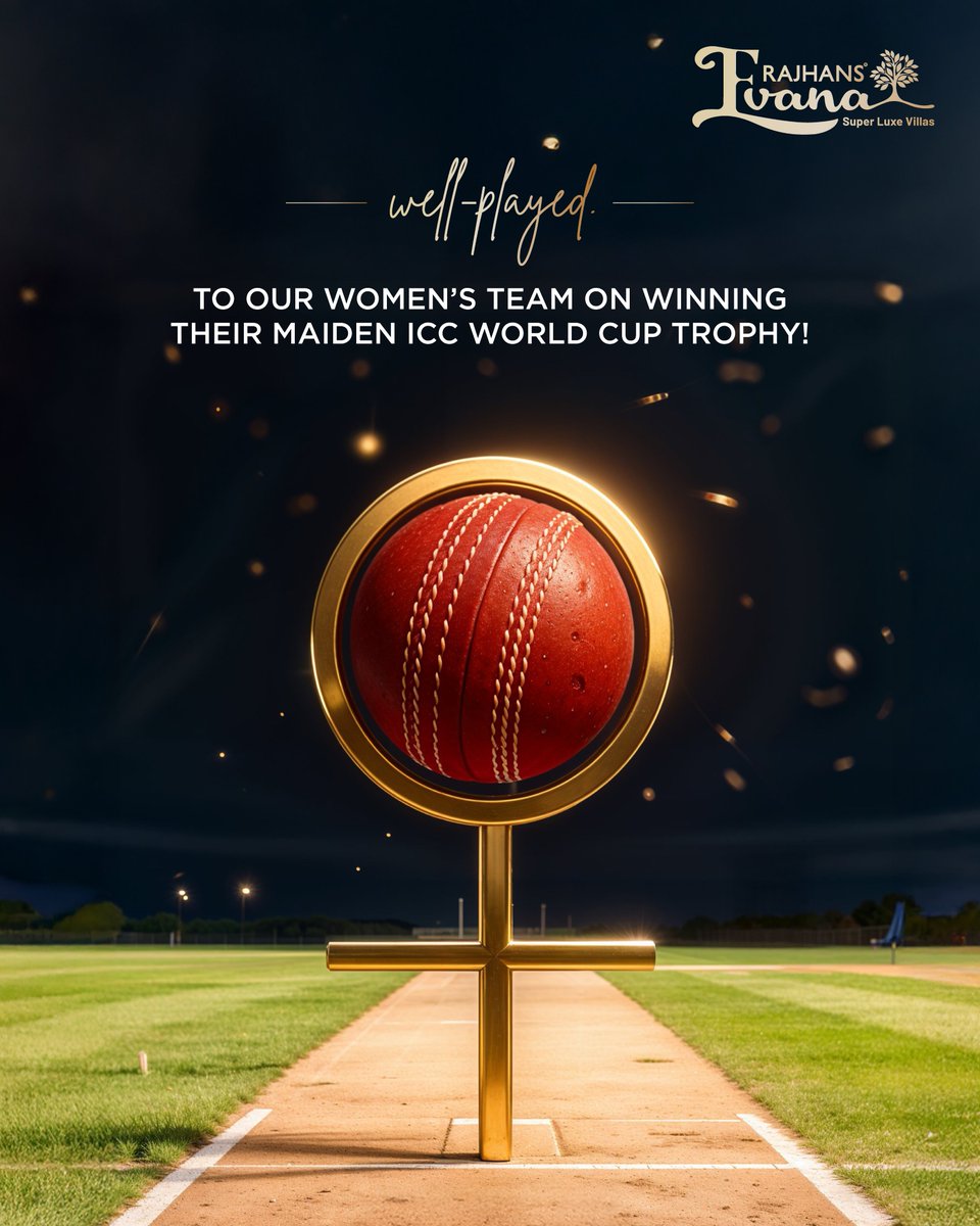 RajhansRealty's tweet image. Well Played, Champions!

Congratulations to our women's team on winning their first ICC World Cup Trophy! A truly historic and inspiring moment. The nation celebrates with you!

#WellPlayed #India #WomensCricket #WorldCup2025