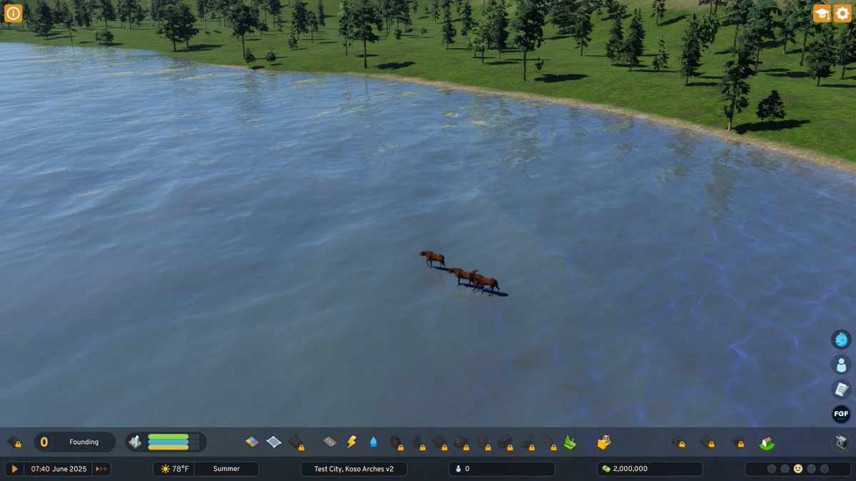 merlinium's tweet photo. Well, patch said you fixed birds landing on the water, side effect, now animals walk on water. https://t.co/FXGCNCyxYO