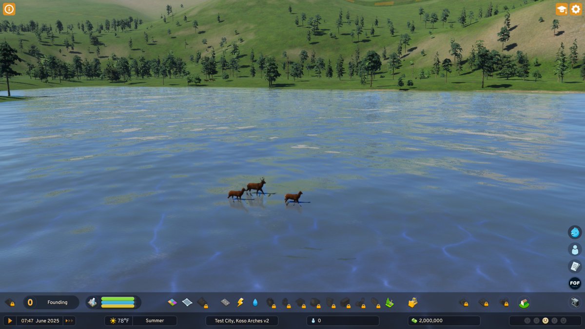 merlinium's tweet photo. Well, patch said you fixed birds landing on the water, side effect, now animals walk on water. https://t.co/FXGCNCyxYO