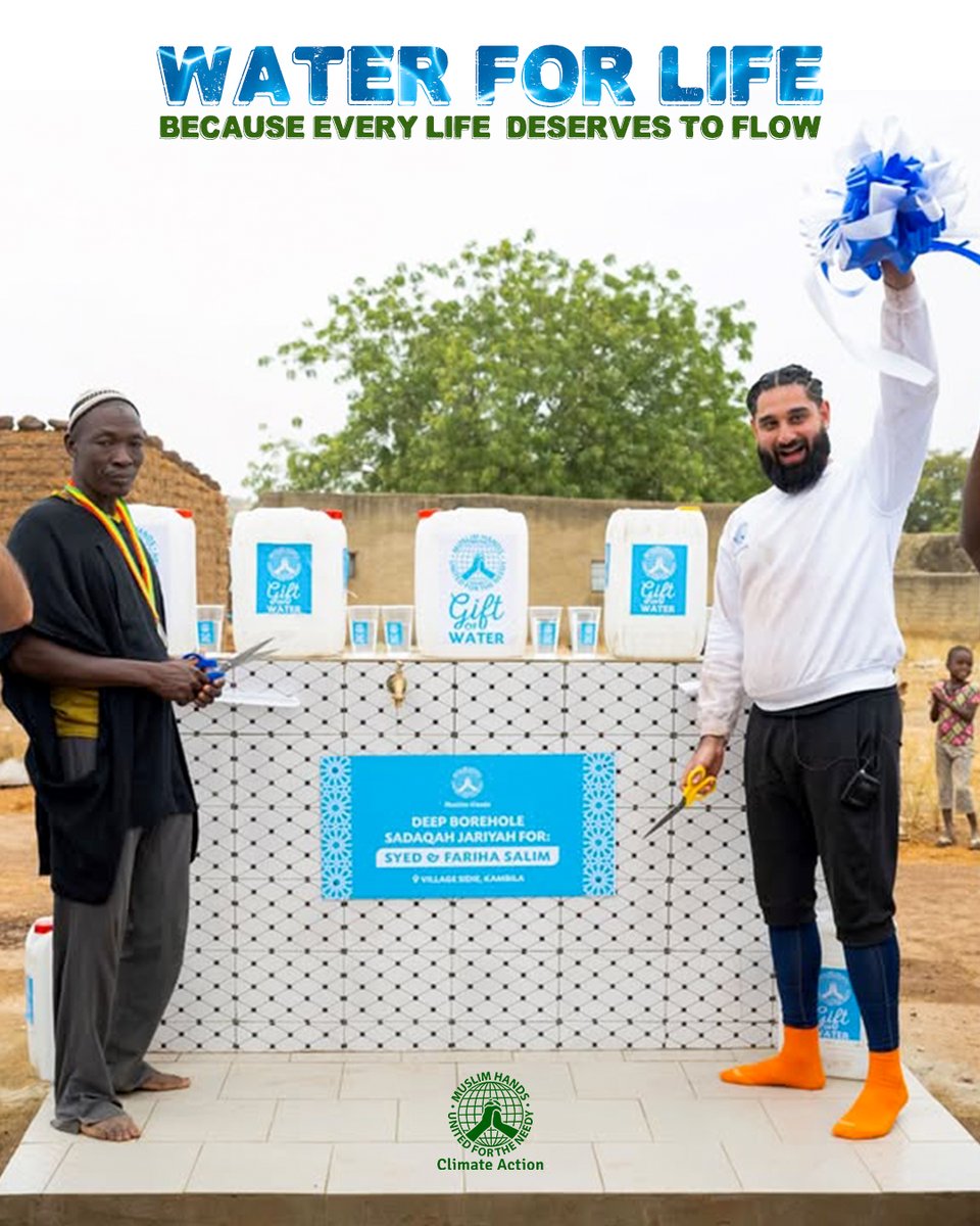 mhclimateaction's tweet image. Water for Life: Every drop counts!
Muslim Hands’ Gift of Water brings clean, safe water to thousands — transforming lives, empowering communities, and protecting our planet.
#WaterForLife #GiftOfWater #SadaqahJariyah #CleanWaterForAll @mrehantahir