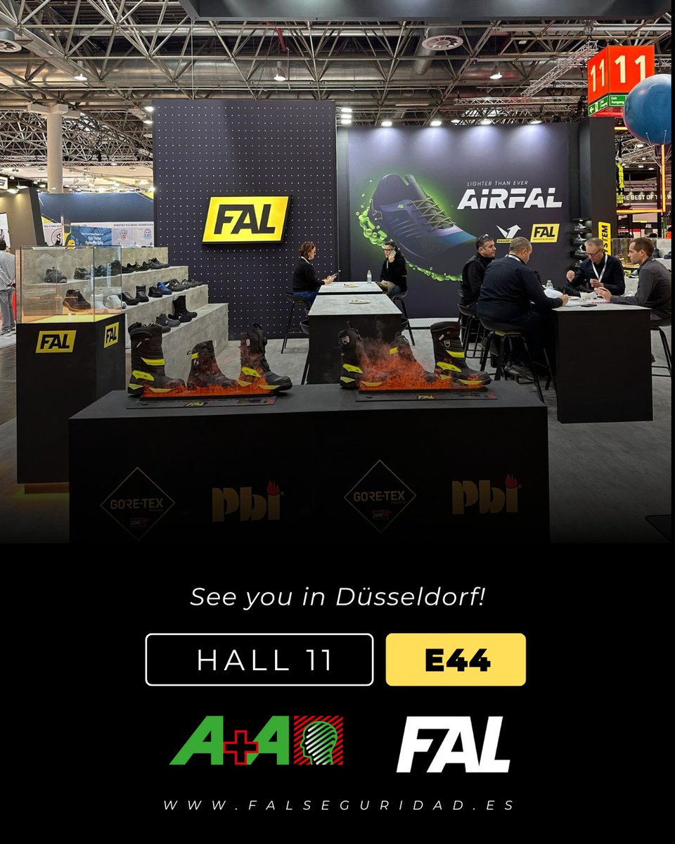 FalSeguridad's tweet image. 🚨 Fal Seguridad está en A+A #Düsseldorf del 4 al 7 de noviembre.
¿Estás por la feria? Ven a visitarnos y descubre nuestras últimas soluciones en calzado de seguridad.
👉 Te esperamos.

#APlusA #SafetyHealthSecurity #Düsseldorf