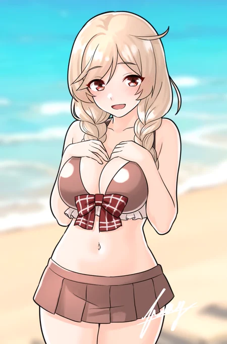 #峯雲進水日 #艦これ 峯雲進水日なので水着な峯雲さん再掲でお祝い(◜ᴗ◝ )