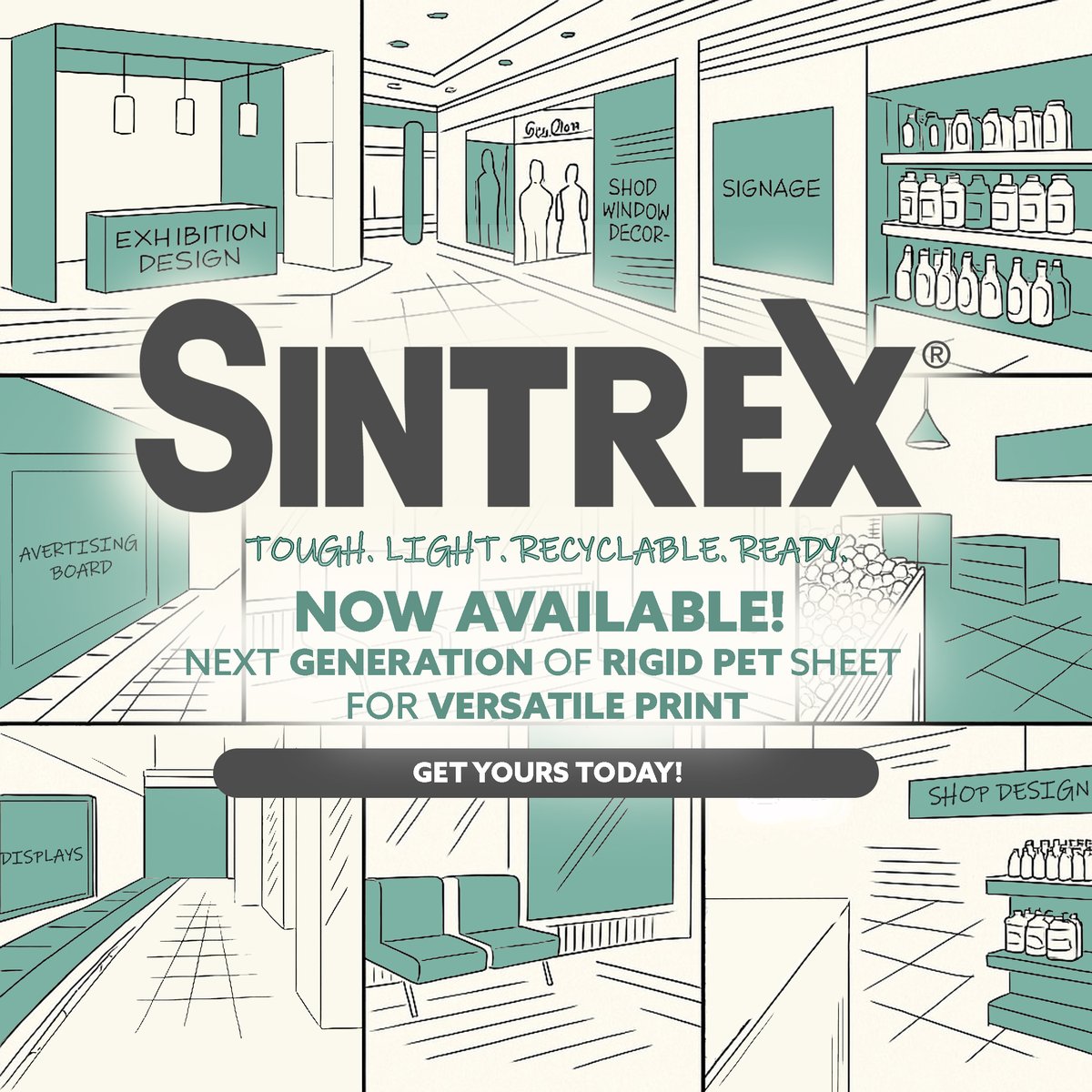 PyramidDisplay's tweet image. SINTREX® is here - exclusively from Pyramid Display Materials

A lightweight, rigid PET sheet from 3A Composites that’s strong, stable, sustainable and fire rated.

💡 Free samples available
👉 eu1.hubs.ly/H0pldhm0

#SINTREX #3AComposites #PyramidDisplayMaterials