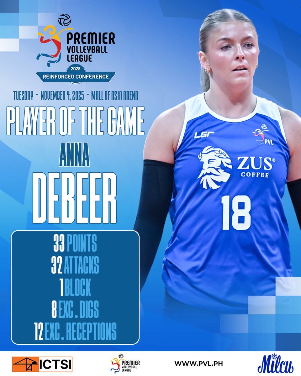 pvlph's tweet image. DEBEER BREWS UP ANOTHER BIG GAME! 🌩

⚔️ : ZUS COFFEE 🌩 vs. AKARI ⚡

Watch the games on:
📺 : One Sports | One Sports+
📲 : Pilipinas Live
🖥️ : pvl.ph/live

#PVL2025 | #TheHeartOfVolleyball