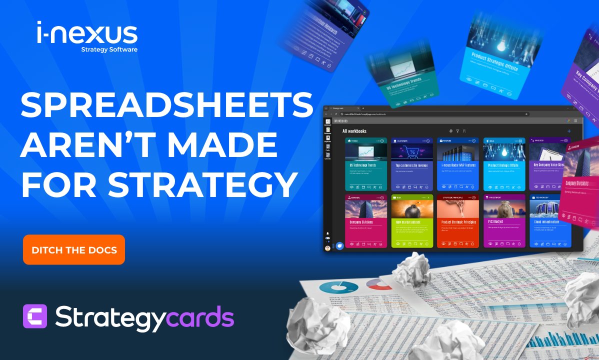 inexus_software's tweet image. 👀 Just imagine: Your whole strategy mapped on one board.

Live comments, team-built cards, instant exports.

No more “strategy in a spreadsheet.”

👉 Start building: eu1.hubs.ly/H0n237B0

#StrategyCards