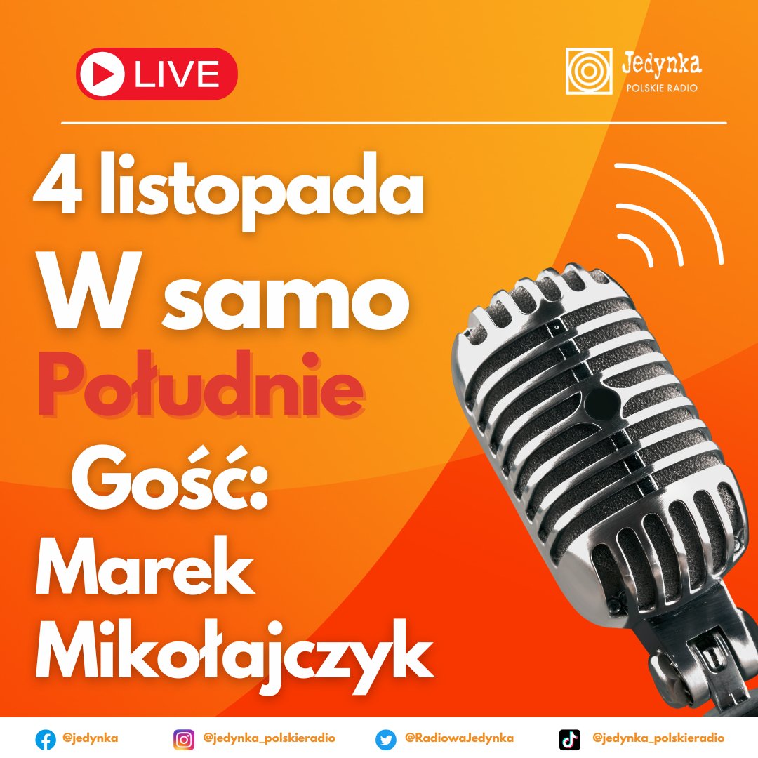 🔸 Gościem rozmowy #WSamoPołudnie po 12:15 będzie  Marek Mikołajczyk - <a href="/gazetaprawnapl/">gazetaprawna.pl</a>.
➡️ Prowadzący: <a href="/SurowKarol/">Karol Surowka</a>
🔊 Słuchajcie nas na antenie i przez player: player.polskieradio.pl/anteny/jedynka