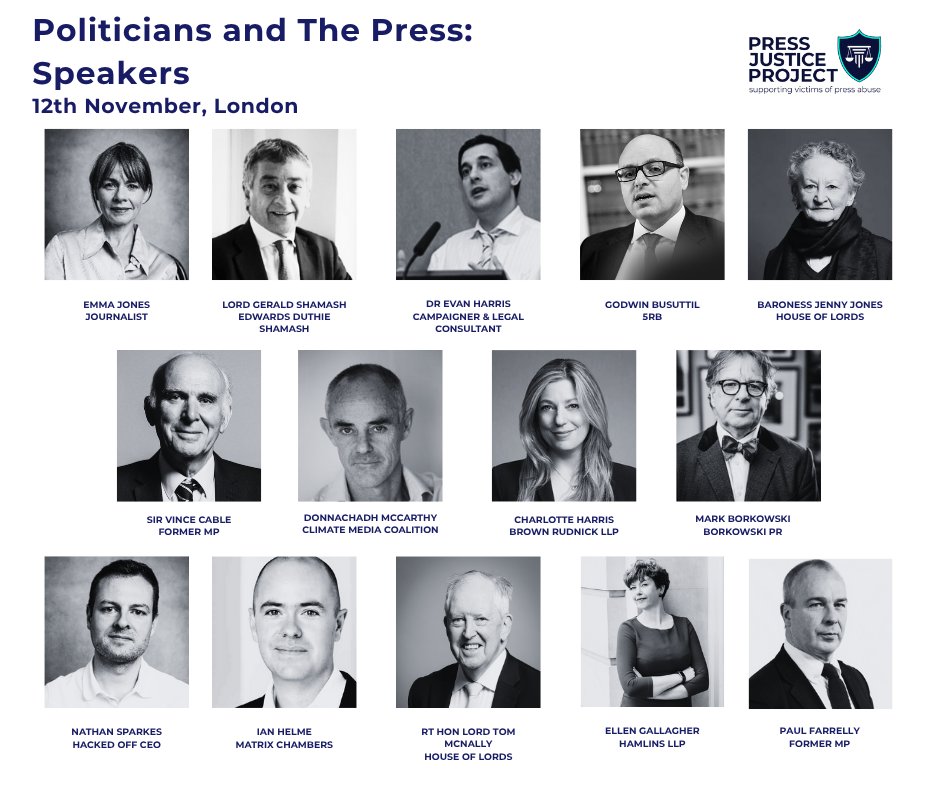 PressJusticeNow's tweet image. 📣 ANNOUNCING THE FULL SPEAKER LINE-UP 📣 

We’re delighted to unveil the full list of speakers for our upcoming half-day conference 
“Politicians &amp;amp; THE PRESS”

🗓️ Date: Wednesday 12 November 2025
🕒 Time: 15:30-19:00 followed by networking drinks
📍 Venue: Lewis Silkin LLP, 255…