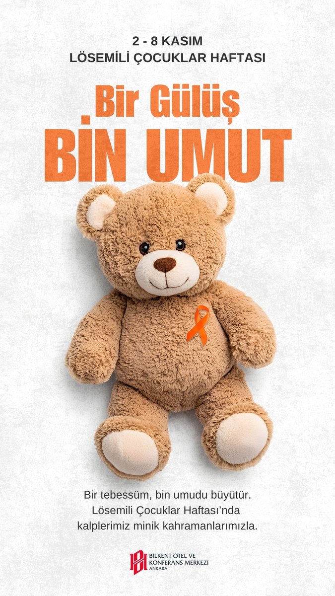 Bir tebessüm, bin umudu büyütür.
Lösemili Çocuklar Haftası’nda kalplerimiz minik kahramanlarımızla.🧡
#lösemiliçocuklarhaftası #birgülüşbinumut #bilkentotel