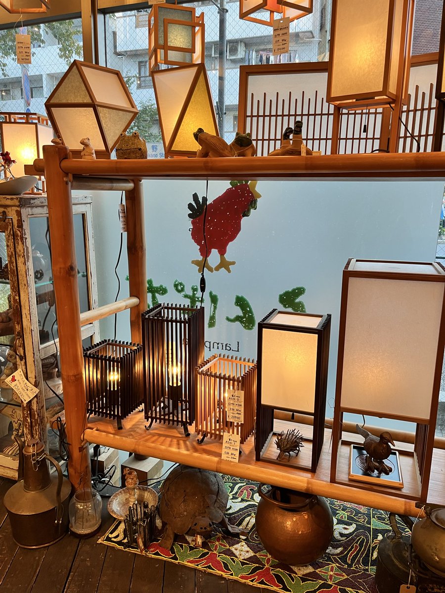 中野のランプ屋さんランパダに来た。小西遼さんが音楽を担当したドラマ、全領域異常解決室の美術協力もしてて、みんなが集まる部屋にここのランプたくさん置いてたって。綺麗やねぇ🐥✨