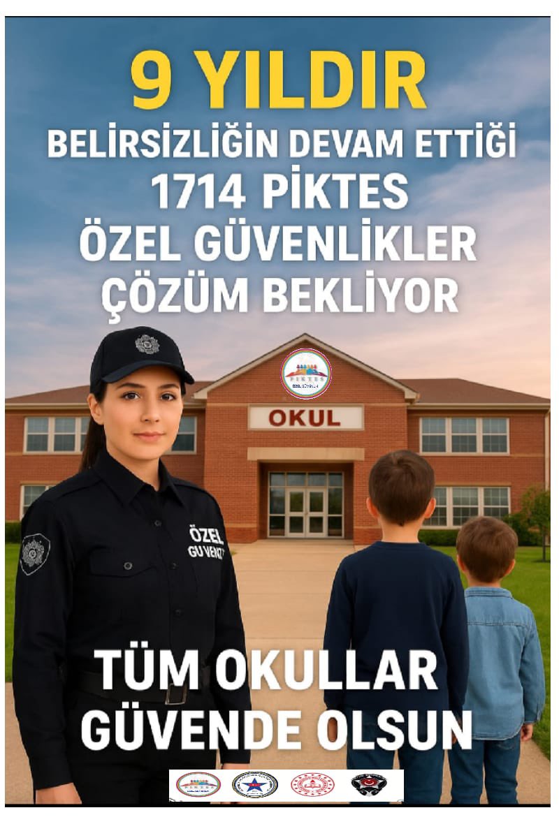 fevzi6600's tweet photo. @SelimLGER6 @RTErdogan @Yusuf__Tekin @ozkan_meb @cengizmete @chnkvnc #Piktes
@RTErdogan
@Yusuf__Tekin
@ozkan_meb
@cengizmete
@chnkvnc
🚨OKULLARDA 9 YILLIK TECRÜBE İLE 
🚨PİKTES ÖZEL GÜVENLİK GÖREVLİLERİNE
👉(ÇALIŞAN VE ÇIKARILAN )
 TECRUBELİ EMEKÇİLERE 
🚨ŞUBATTAKİ ALIMLARDA  ÖNCELİK VERİLSİN 
📌TÜM OKULLAR GÜVENDE OLSUN https://t.co/EqBNNwN81t