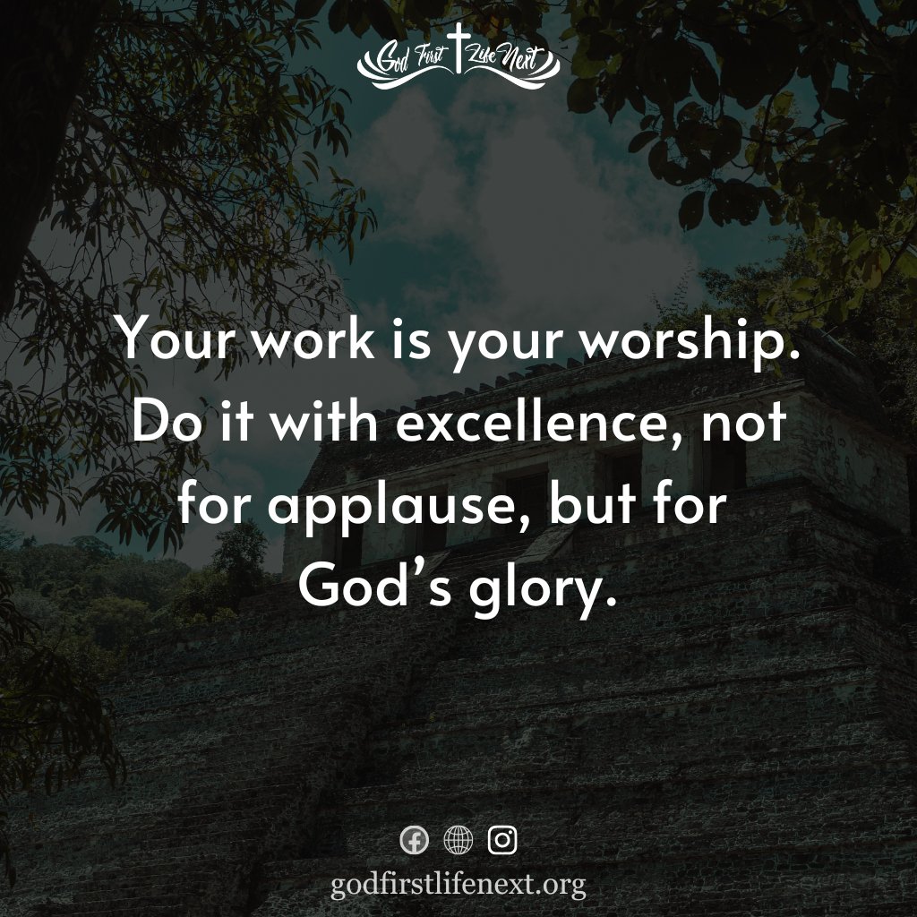 GodFirstLN's tweet photo. The way you show up in your work says a lot about who you serve. ✨

Make it count.
Make it excellent.
Do it for His glory.

#Faith #Leadership #PurposeDriven #GodFirstLifeNext #GritGreaseGrace #Excellence https://t.co/cCewkQlScl