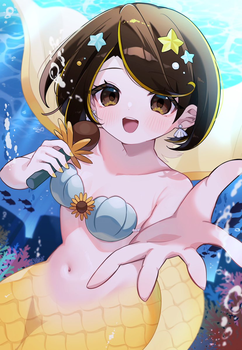 YOSHINO97222769's tweet image. #いい推しの日 #maico #七草よもぎ

推しの配信者の方をママさんである七草よもぎさんにお願いして可愛い人魚の姿にして頂きました。