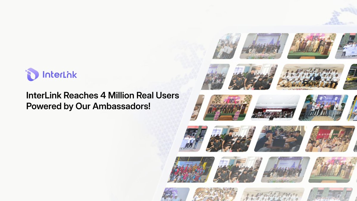 reina_itl's tweet photo. 🌐 InterLink Reaches 4 Million Real Users – Powered by Our Ambassadors!

Dear InterLink Global Ambassadors,

Today, we celebrate something truly special.
InterLink has officially reached 4 million real users. 🌍

Behind this milestone is not just growth - it is the heartbeat of thousands of Ambassadors who believed, created, led, and connected. Every post shared, every event organized, every person invited - all of it built the foundation of the world’s strongest Real Human Network. 💫

From the very beginning, @inter_link has never been about algorithms or automation - it’s about real people. People who see value in community, who choose collaboration over competition, and who dare to dream of a network driven by authenticity and trust.

And you - our Ambassadors - have made that dream real.

Across continents, languages, and time zones, you’ve carried the @inter_link  message forward. You’ve hosted meetups, led trainings, inspired teams, and built bonds that go beyond the digital space. You’ve turned ideas into action, and action into movement.

This 4M milestone is your achievement - a reflection of your consistency, your creativity, and your collective belief that we’re building something that truly matters.

To every Ambassador who has ever shared a post, taught a trainee, or inspired someone new - thank you. Your effort has created something the world has never seen before: a living, breathing, human-powered network of purpose, vision, and connection.

As we move forward, this is not the finish line - it’s another beginning.
The next millions will come, and with them, new leaders, new stories, and new victories to celebrate together.

Because when real people unite with real purpose - there are no limits. 💪

Join the InterLink Ambassador Program today and be part of the movement that’s changing the way the world connects.

👉 Join the InterLink Global Ambassador Program:
https://t.co/pT824VQJWp