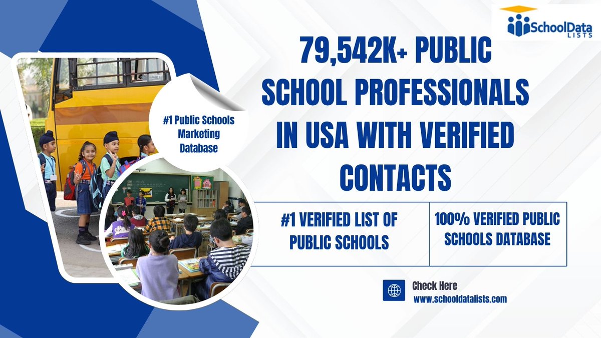 johnsonsmith115's tweet image. Amplify Your Marketing Reach With Our Public School Contact List
schooldatalists.com/database/publi…
#publicschoolemaillist #schoolmailinglist #emaillistofschoolprincipals #educationmailinglists #highschoolemaillists #EducationMailingList #SchoolsEmailDatabase
#SchoolDataLists