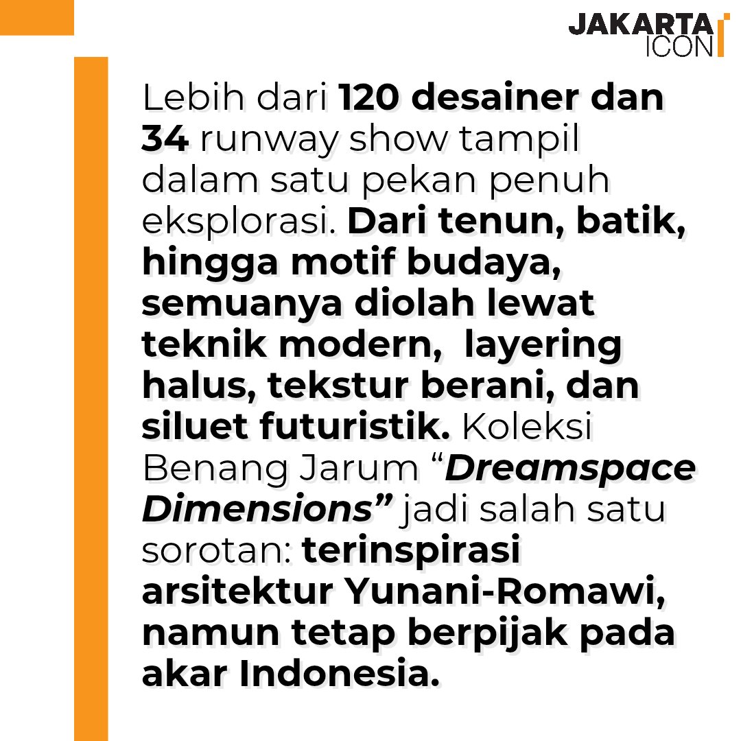 jak_icon's tweet photo. JFW hadir lagi nih jakizen dengan tema yang ga kalah spektakuer tahun ini. Simak kemeriahannya hanya di https://t.co/neTvdIRF72 https://t.co/nN96kO63E4