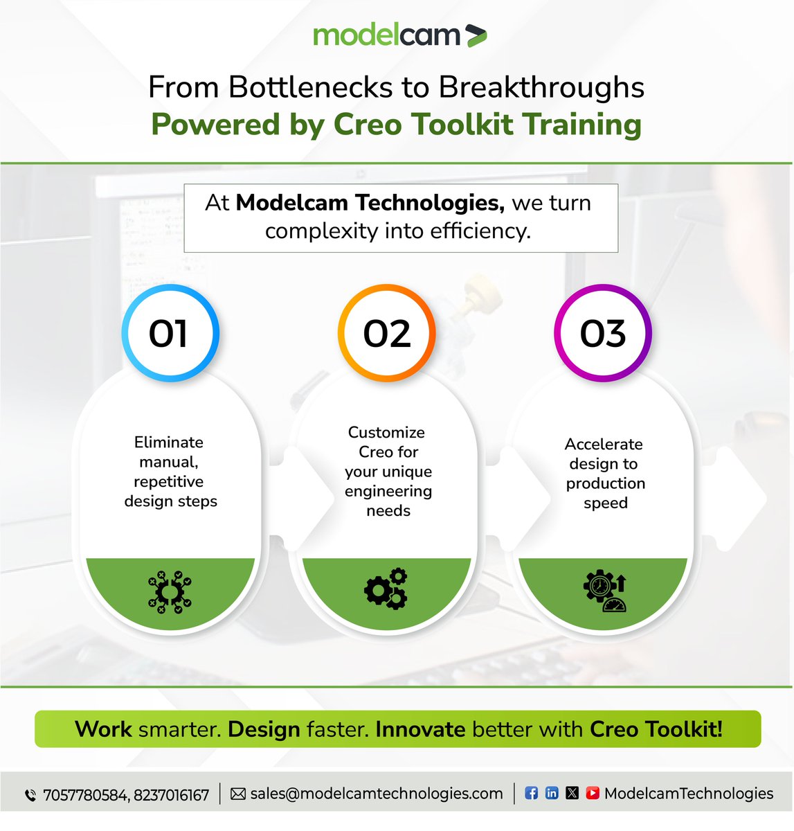 Modelcam's tweet image. Is your CAD workflow slowing you down? 🚀
Streamline design with Creo Toolkit by Modelcam Technologies — automate tasks, cut rework &amp;amp; boost accuracy for smarter, faster innovation.

👉 Learn more: tinyurl.com/msunf4uv

#CADAutomation #CreoToolkit