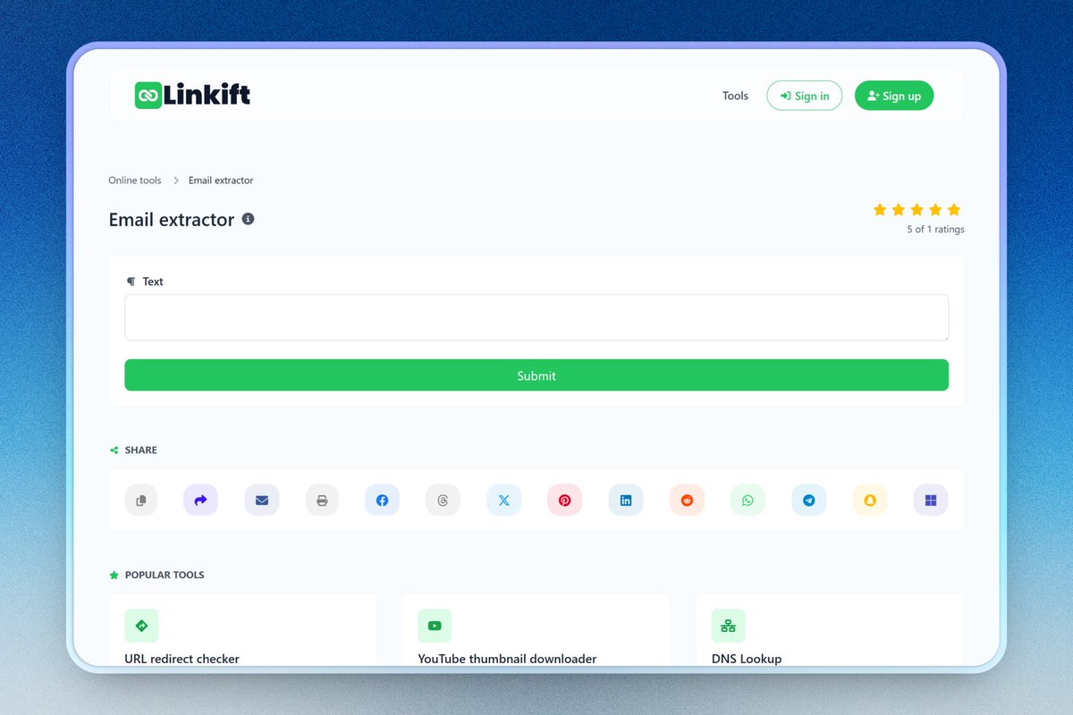 itsmzift's tweet image. Need to extract emails from:

- PDFs
- Word docs
- Websites
- Random text

Without doing it manually like a psychopath?

Email Extractor - paste text, get emails. Done.

Free, no signup: lkft.me/email-extractor

#EmailTools #Productivity #WebDev #EmailExtractor #ProductivityTools