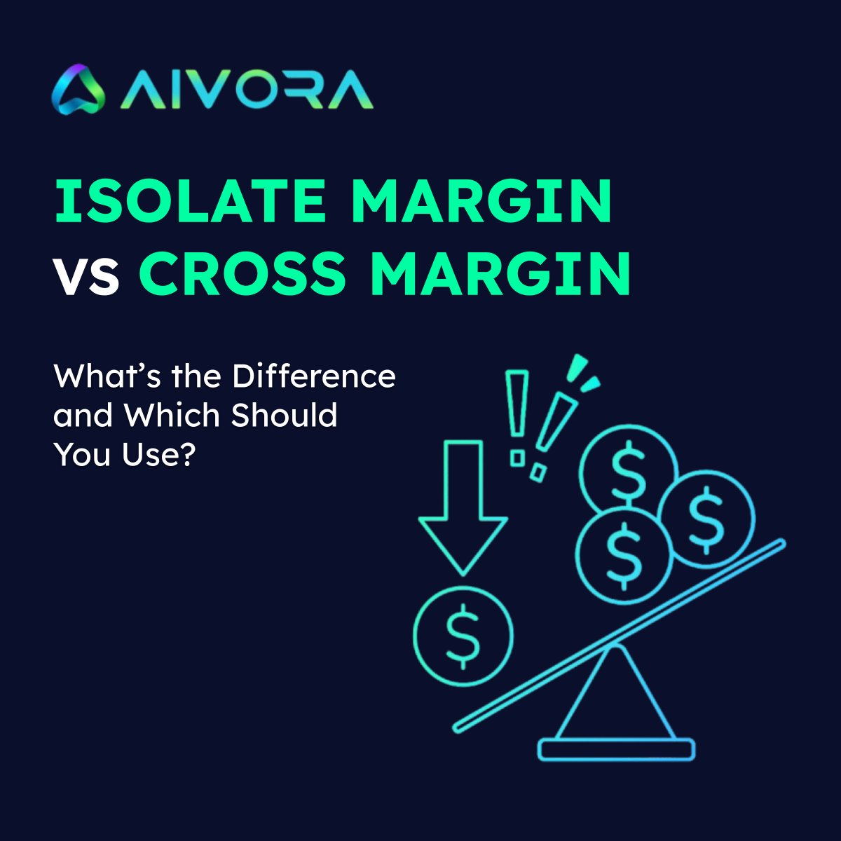 Aivoraex's tweet image. What’s the difference between Cross Margin and Isolated Margin? 🤔

• Cross shares margin across your whole account.
→ Lower risk of liquidation, but if it goes wrong, it can drain your entire balance.

• Isolated limits margin to one position.
→ Safer for mistakes, but…
