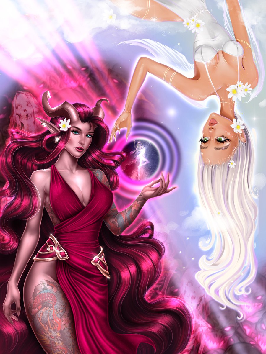 🤍🤍🤍Happy #TEZOSTUESDAY  Fam and a NEW DROP! ✨🫨🫠

An incredible collaboration with <a href="/GrimmmArt/">𝓓𝓪𝓷𝓲 💖 𝓖𝓻𝓲𝓶𝓶𝓶 💫 𝓝𝓮𝔀 𝓭𝓻𝓸𝓹💎</a> 🤍🫂
My very first collab — and I’m so excited to share it with you! 🤗

𝓣𝓱𝓮𝓸𝓶𝓮𝓻𝓪 🌓

Two parts of the same soul - one from the fire, the other from the light. Unity between