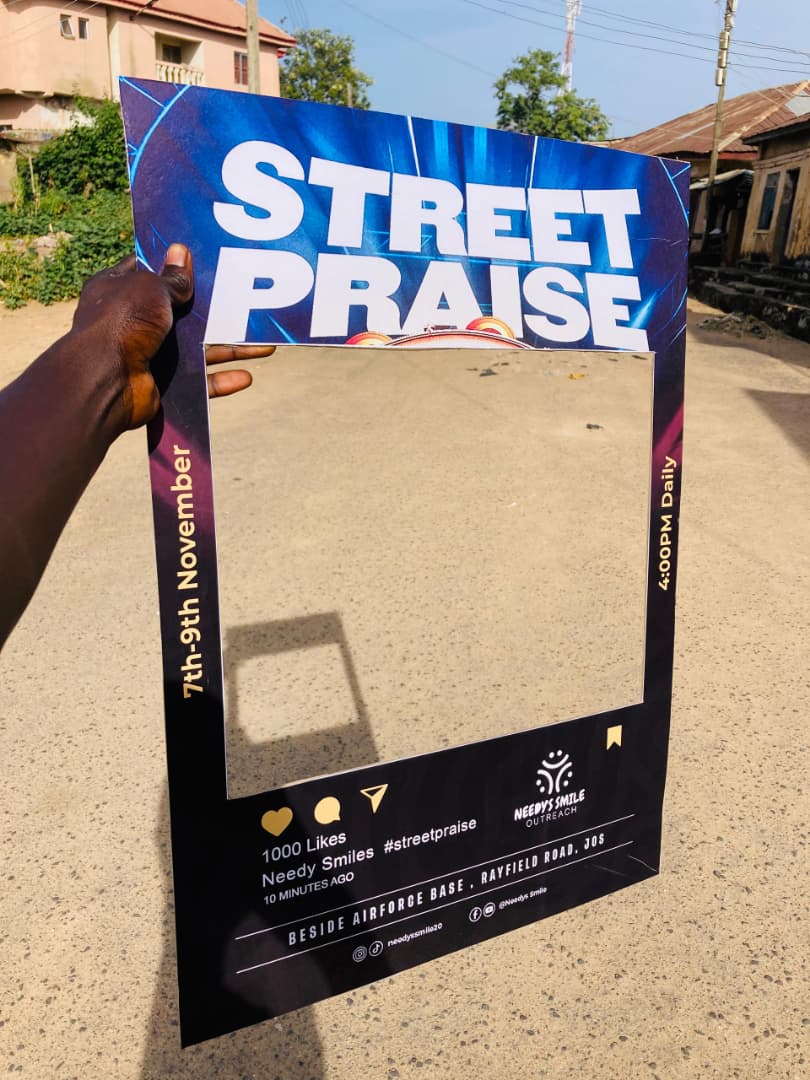 Jos City, are you ready for this one? 

Street praise 💪 
3 days to go!!!

📅 7th–9th November
📍 Beside Airforce Base, Rayfield Road, Jos
🕓 4:00 PM Daily

Let’s make the streets resound with praise! 💃🕺

#StreetPraise #NeedysSmileOutreach #JosPraise #WorshipOnTheStreets
