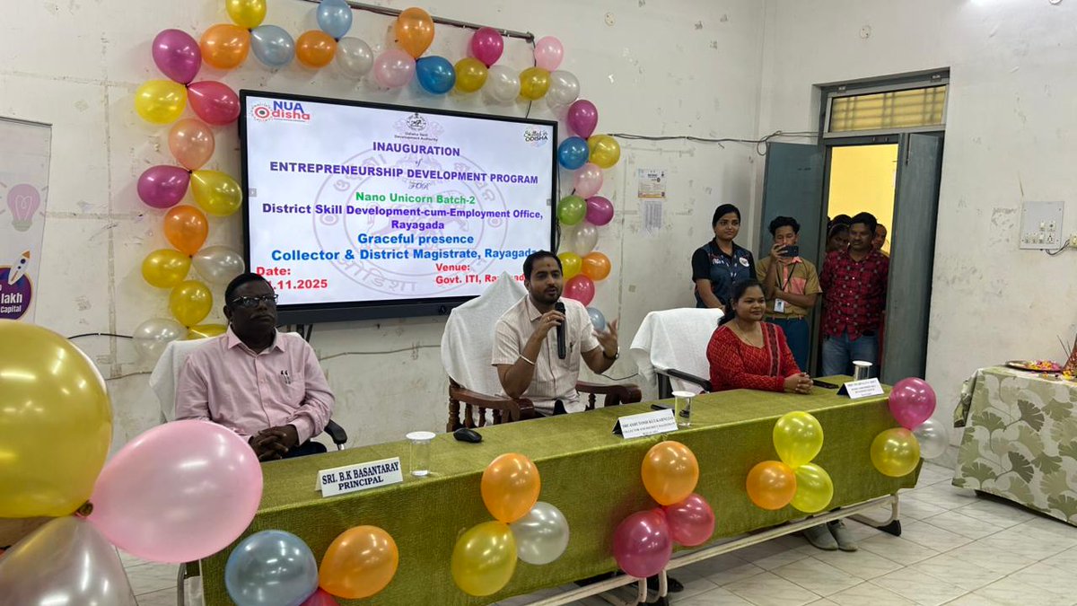 deex_rayagada's tweet photo. Today, Entrepreneurship Development Programme  under(EDP) under Nano Unicorn scheme has been started with the selected candidates at Govt ITI, Rayagada. The Collector &amp; DM, Rayagada has graced the occasion and shared his valuable insights to the trainees. https://t.co/ymVrarjCGE
