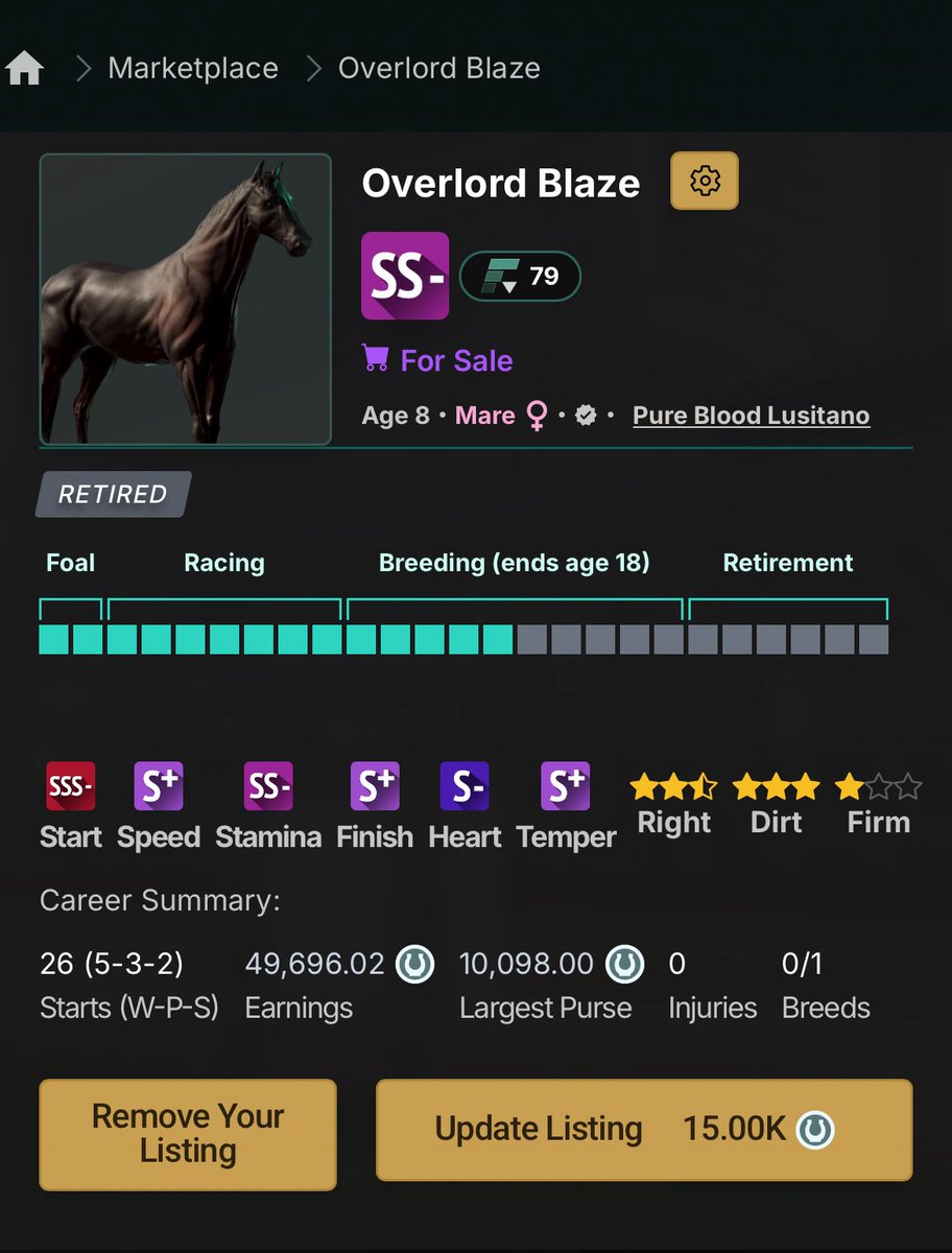 Selling these 3 SS- mares <a href="/photofinishgame/">Photo Finish™ LIVE 🌹 🐎 Virtual Horse Racing</a>