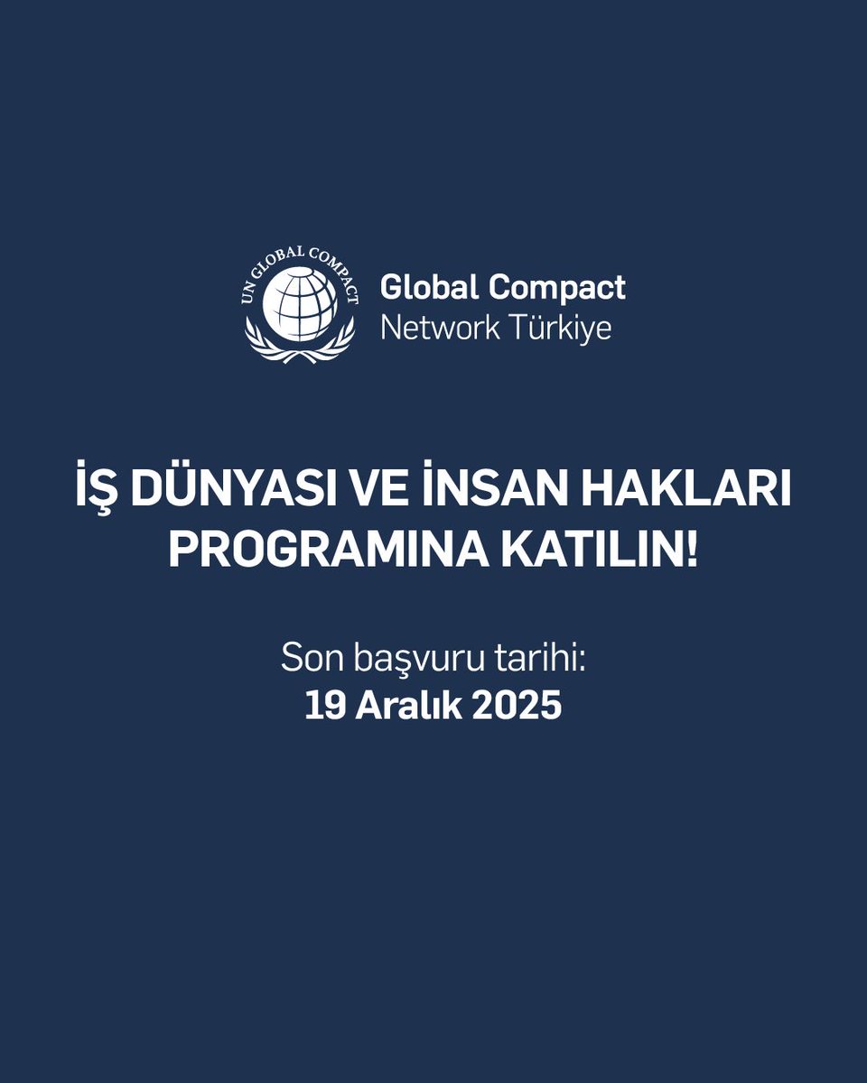 6 ay süren İş Dünyası ve İnsan Hakları Programı’nda katılımcılar, insan hakları durum tespiti sürecini stratejilerine ve operasyonlarına entegre etmeyi öğreniyor. 
Son başvuru tarihi: 19 Aralık. 
Hemen başvurun: bit.ly/43MU6ZN