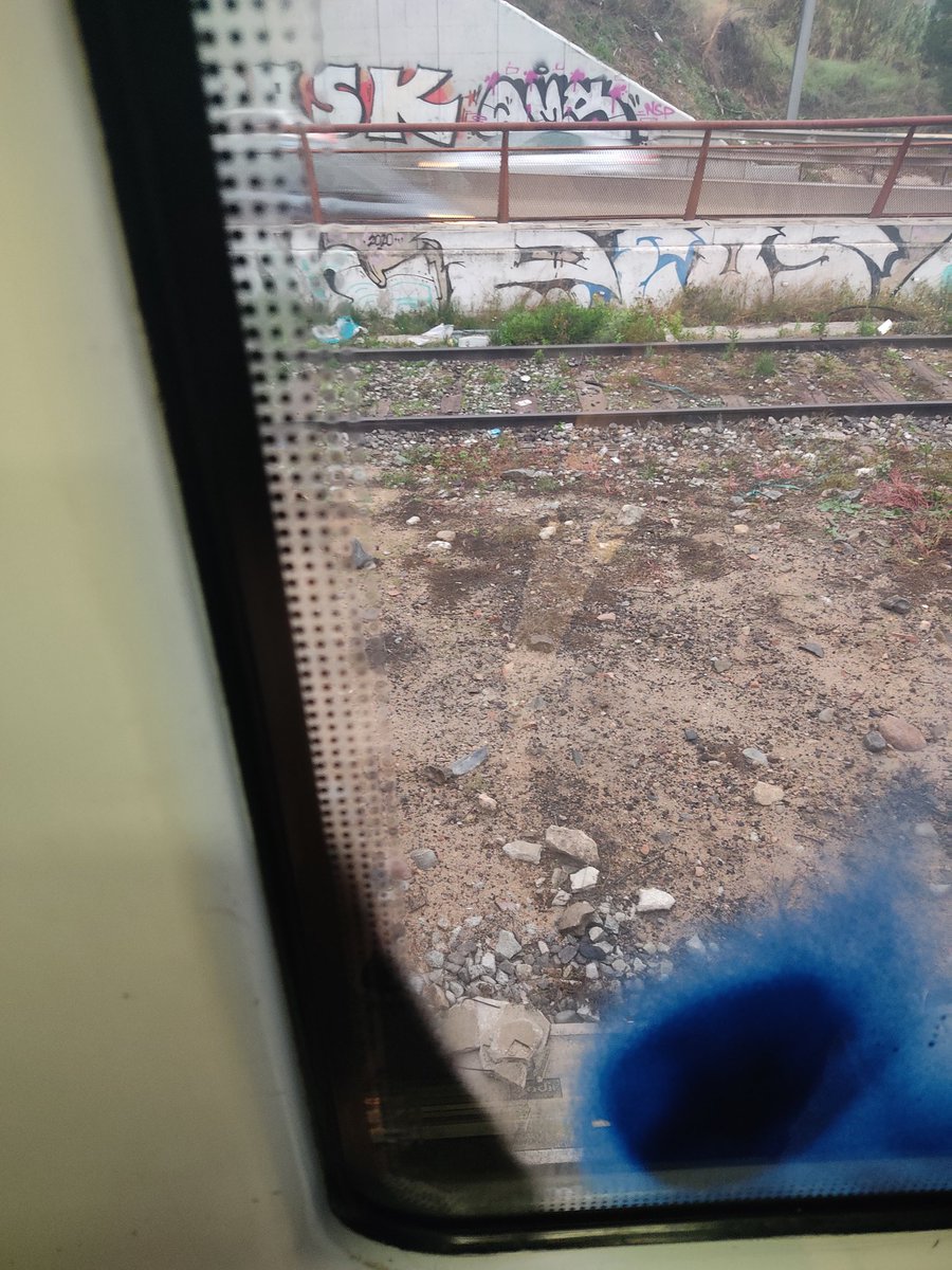 PSlvia's tweet photo. Alegria de viure amb @Renfe 
Ara mateix a la @rod2nordcat el maquinista s'ha passat la parada de #Mollet. 
La gent a l'andana flipant, els del tren estem atrapats amb vista a les via i la carretera d'entrada a Mollet.
Qué pasará, qué misterio habrá.... https://t.co/ZJTSUNyJgw