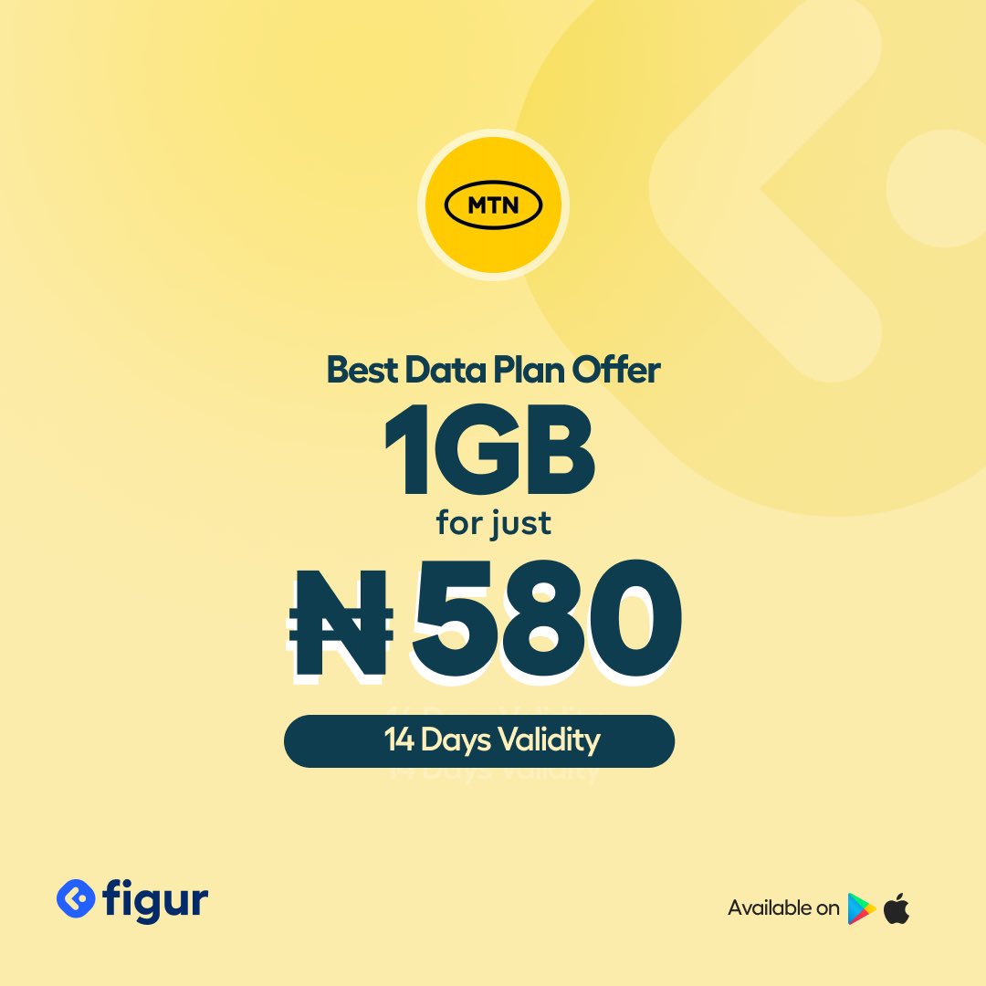 figurfinance's tweet photo. My guy, no let dem cut your pocket again 😩

Get #MTN 1GB for ₦580, 2GB for ₦1150, 5GB for ₦2600.
#Airtel no carry last — 1.5GB for ₦415, 2GB for ₦580! 💥

No story, get cheap, fast data that lasts!

Download Figur now to get offer: https://t.co/AQ2YLl2QAx

#figur #cheapdata #bestdeal #trending