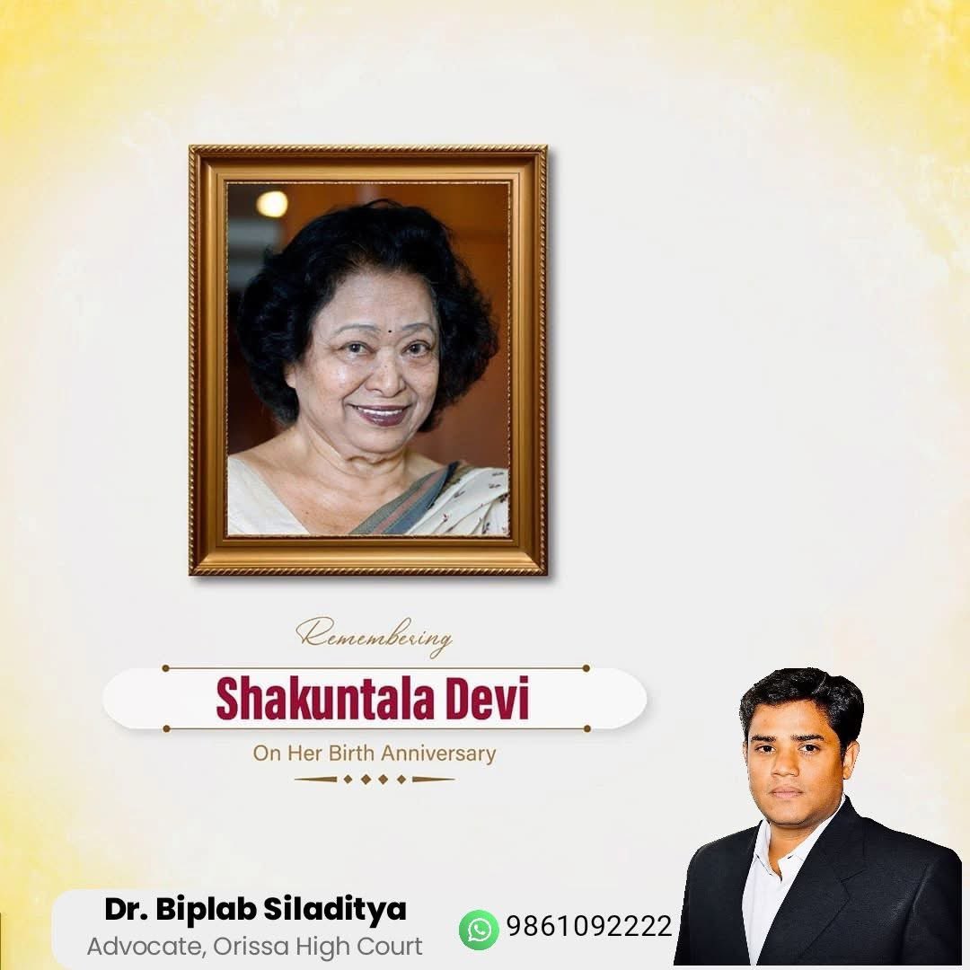 BiplabSiladitya's tweet image. Remembering the “Human Computer” - Shakuntala Devi - on her Jayanti.
A prodigy who amazed the world with her mathematical genius, she proved that the human mind, when nurtured with curiosity and determination, knows no limits.