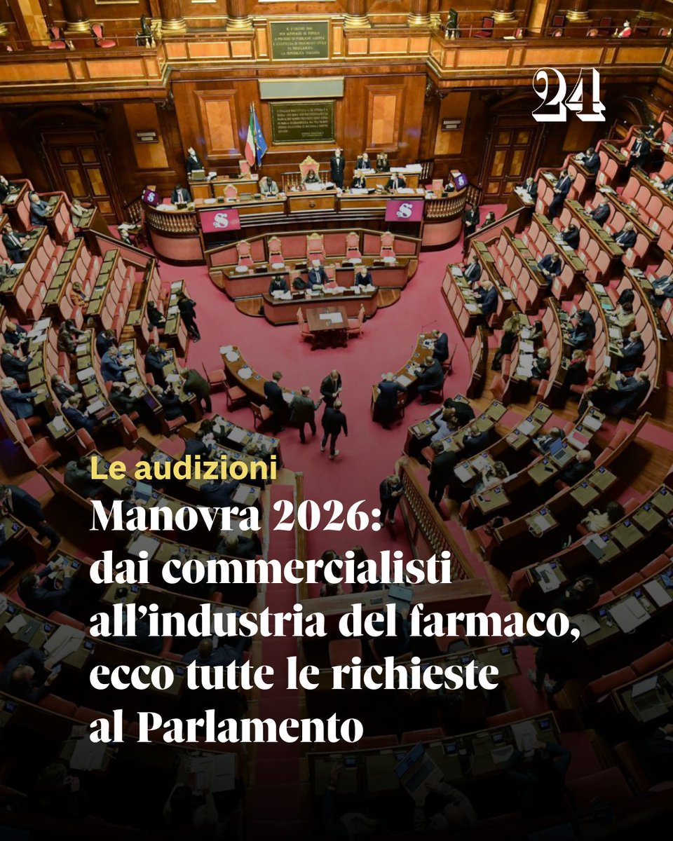 sole24ore's tweet image. 🔸 Per approfondire, leggi l'articolo: ilsole24ore.com/art/manovra-20…

#Manovra2026 #Parlamento #Senato