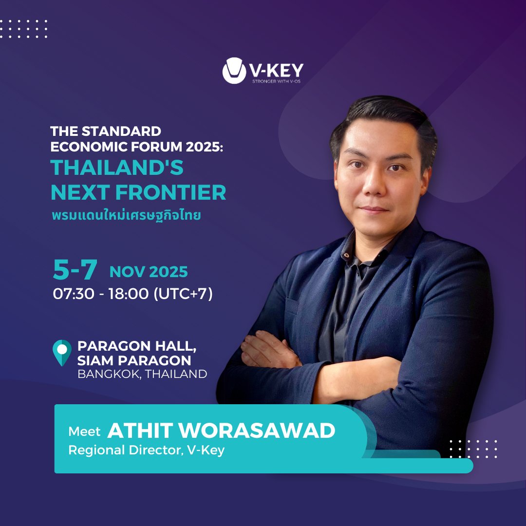 vkey_inc's tweet image. Our Regional Director, Athit Worasawad will be attending The Standard Economic Forum 2025, where leaders and innovators will explore Thailand’s Next Frontier and the future of its digital economy.

Connect with us: na2.hubs.ly/H01WhRH0

#StrongerwithVOS