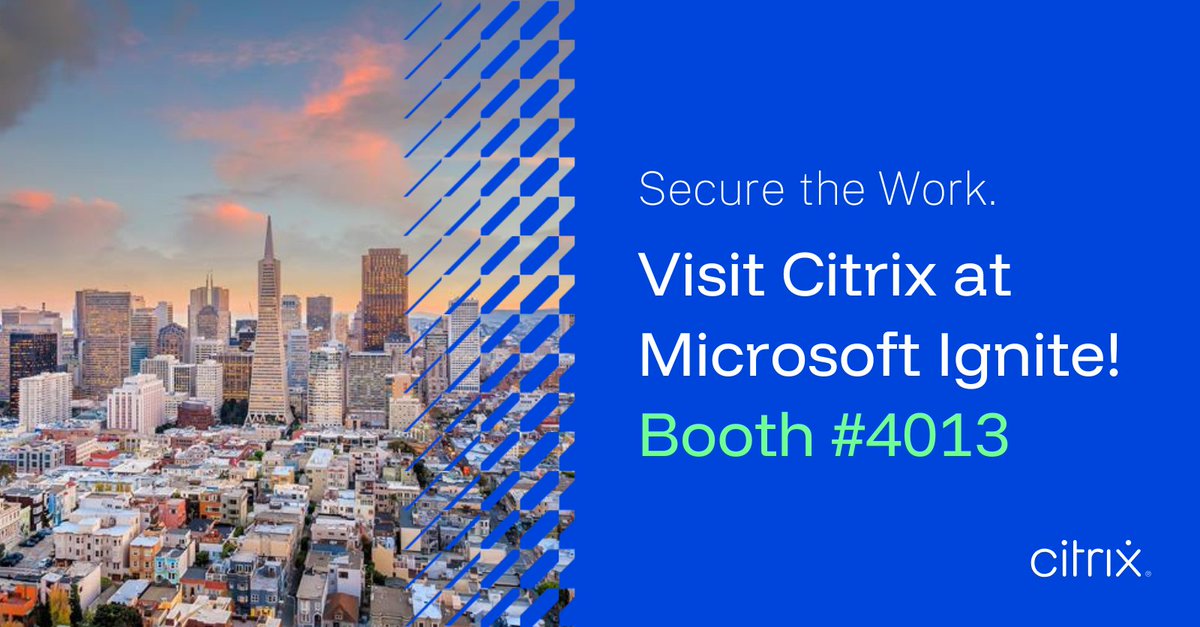 Citrix is headed to #MSIgnite! 

Stop by Booth #4013 to see what <a href="/Citrix/">Citrix</a> has been working on and how our partnership with Microsoft continues to evolve. 

Check out what's on the agenda: spr.ly/60107K2DE #SecuretheWork