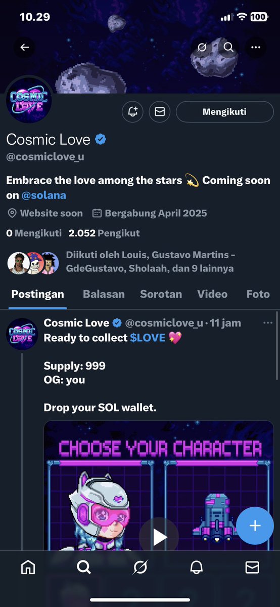NandaaWeb3's tweet image. Handling Collaboration for Cosmic Love on Solana and now has reached 2k followers (1k just in 24h)

Giving the real value as always, let’s make NFTs era great again! Let’s goo🔥