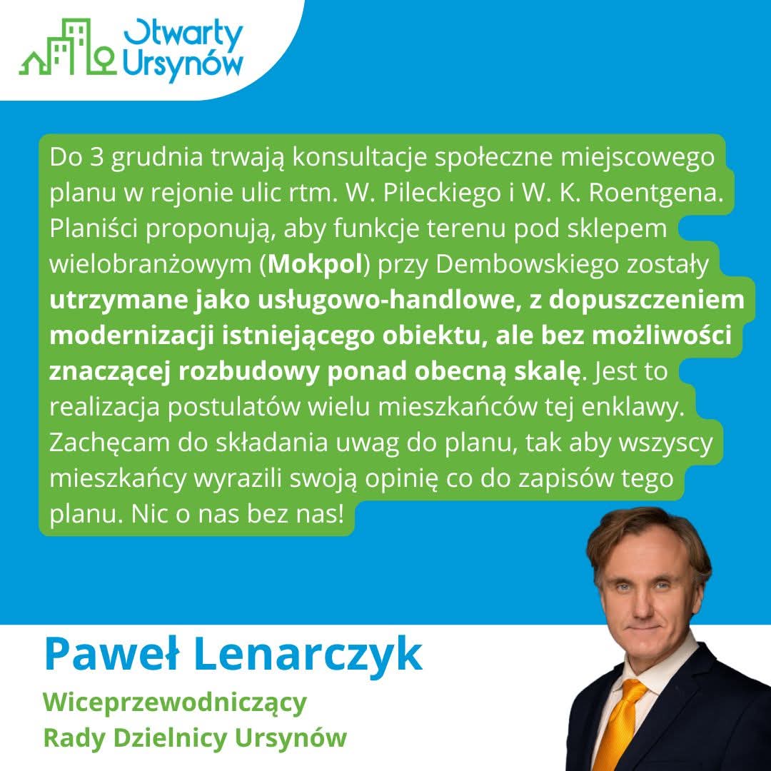 PawelLenarczyk's tweet image. Kolejny ważny plan do konsultacji z mieszkańcami. Co powstanie przy #Dembowskiego #SłużbyPolsce #Pileckiego wszystko w Państwa rękach. Do 3️⃣.1️⃣2️⃣ można składać uwagi do planu i wziąć udział w spotkaniach z planistami, którzy odpowiedzą na Państwa pytania. 
architektura.um.warszawa.pl/-/jaki-plan-mi…