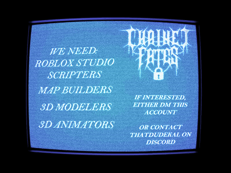 Chained_Fates's tweet photo. HELLO AND HI!
Progress is going well on Chained Fates... however, if you want progress to go even faster than now, feel free to help do so by joining our team!
If you need any idea on what we're about, feel free to look through this account!
#ChainedFates https://t.co/tWuwZ1lhC8