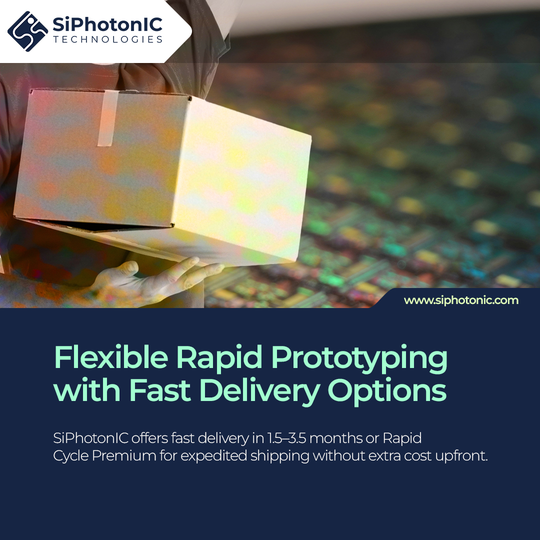 SiPhotonIC_Aps's tweet image. ⏱️ 𝗥𝗮𝗽𝗶𝗱 𝗣𝗿𝗼𝘁𝗼𝘁𝘆𝗽𝗶𝗻𝗴 𝗢𝗽𝘁𝗶𝗼𝗻𝘀.

Fast delivery: 1.5-3.5 months. Rapid Cycle Premium for faster timelines with quality guaranteed!

Learn more: siphotonic.com
Contact: info@siphotonic.com

#RapidPrototyping #FlexibleSolutions