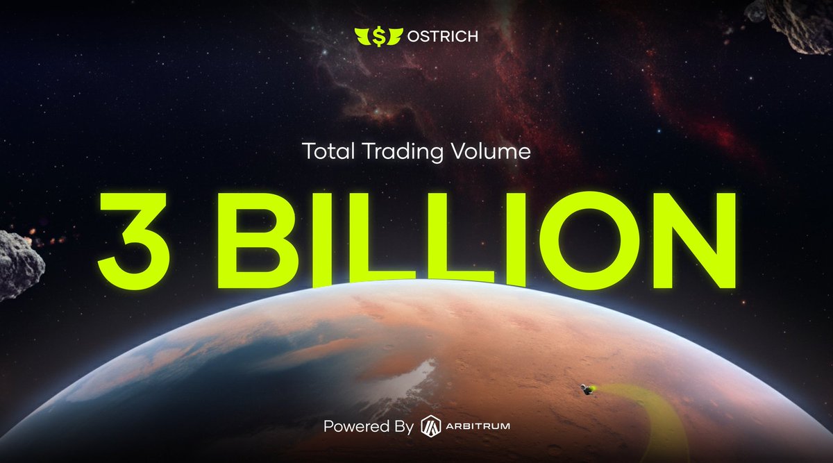 Merci501's tweet photo. Tuesday morning feel different when you see real progress ☀️
@Ostrich_HQ just crossed $3B in trading volume — proving that on-chain global finance isn’t a dream, it’s happening.
fast, gasless, and powered by $RICH. 🪶
#OstrichProject #RICHnomics #Arbitrum https://t.co/3rgO3ZcNGk