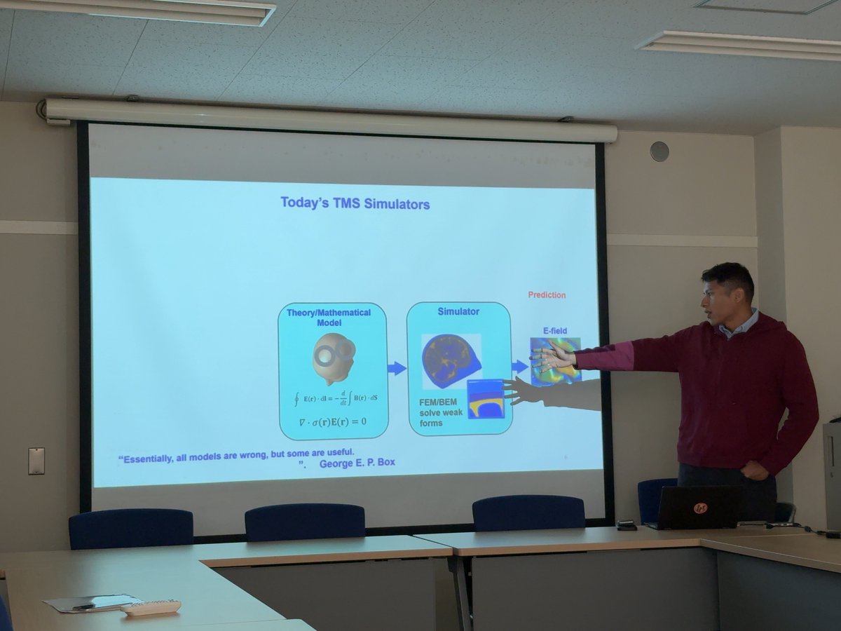 GomezLab2024's tweet photo. 千葉大学にて千葉大学国際医工学セミナー を開催し、パデュー大学の Luis Gomez 先生 をお迎えしました。
Gomez先生は、TMSのためのリアルタイム計算電磁気学フレームワーク と 神経モデリングの最新の進展 についてご講演くださいました。 https://t.co/m5juwyDrkI https://t.co/kRVCmC3HGF