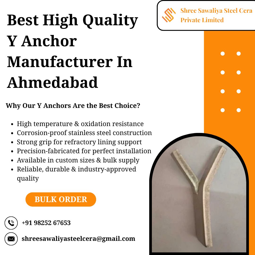 shree_cera32161's tweet image. 🔩 Looking for High Quality Y-Type Refractory Anchors in Ahmedabad?

#YAnchor #YTypeAnchor #RefractoryAnchors #RefractorySolutions #IndustrialFurnace #KilnLining #HeatResistantProducts #SS304 #SS310 #InconelAnchors #IndustrialEngineering #CementIndustry #SteelIndustry #PowerPlant
