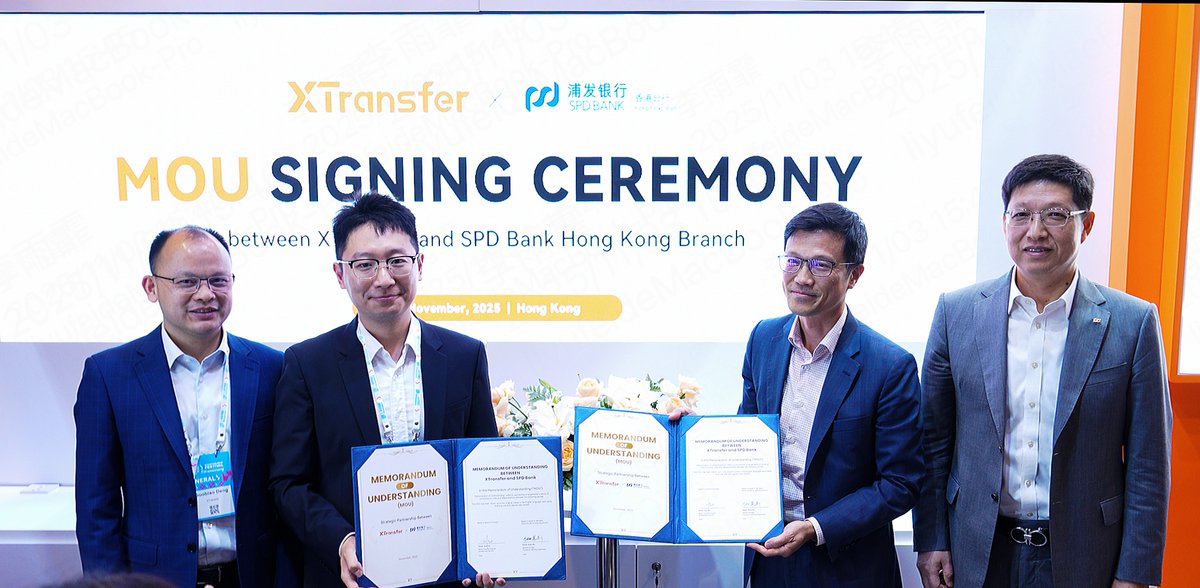 Thrilled to announce 🤝 XTransfer's strategic #cooperation with Shanghai Pudong Development Bank Co. Ltd., Hong Kong Branch at Hong Kong FinTech Week 2025! 🔥

#XTransfer #SPDBank #FinTech #SMEs #CrossBorderPayments #HongKongFinTechWeek