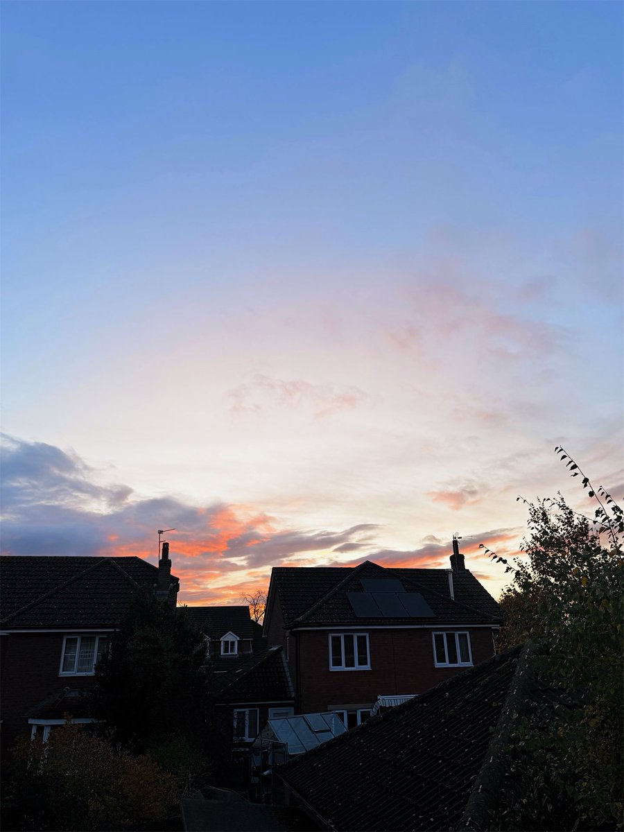 Been at work since dark o’clock. The morning sunrise is giving me a much needed boost of energy.