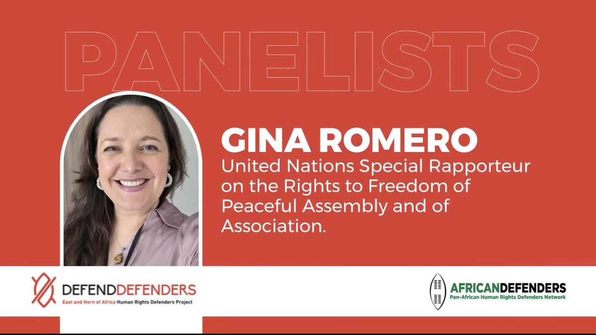 SavvyRinu's tweet photo. I am in Kampala today on a high level panel with @MaryLawlorhrds, UN Special Rapporteur, Human Rights Defenders, @Ginitastar UN Special Rapporteur, Freedom of Association and Peaceful Assembly, @OHCHR_EARO, moderated by @Hassan_shire.
Live on @ntvuganda #20YearsDefending https://t.co/hqNru4Hclo