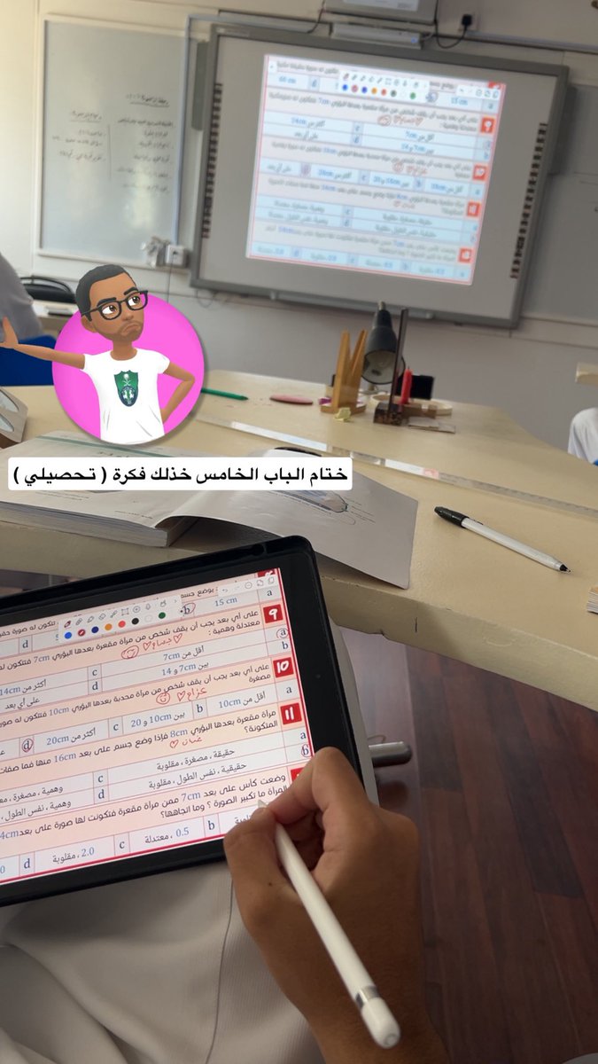 صباح آخر لمسات الفصل الخامس الانعكاس والمرايا ،، وغدًا بإذن الله تستمر اناقة البصريات في الفصل السادس الانكسار والعدسات 🥰
- مراجعة + تحصيلي 
- #فيزياء ٣-١