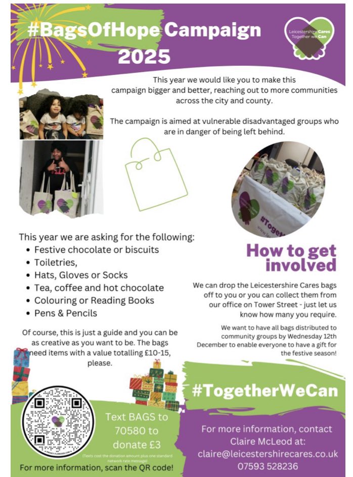 LeicsCares's tweet image. #BagsOfHope is back. We would love it if you could support