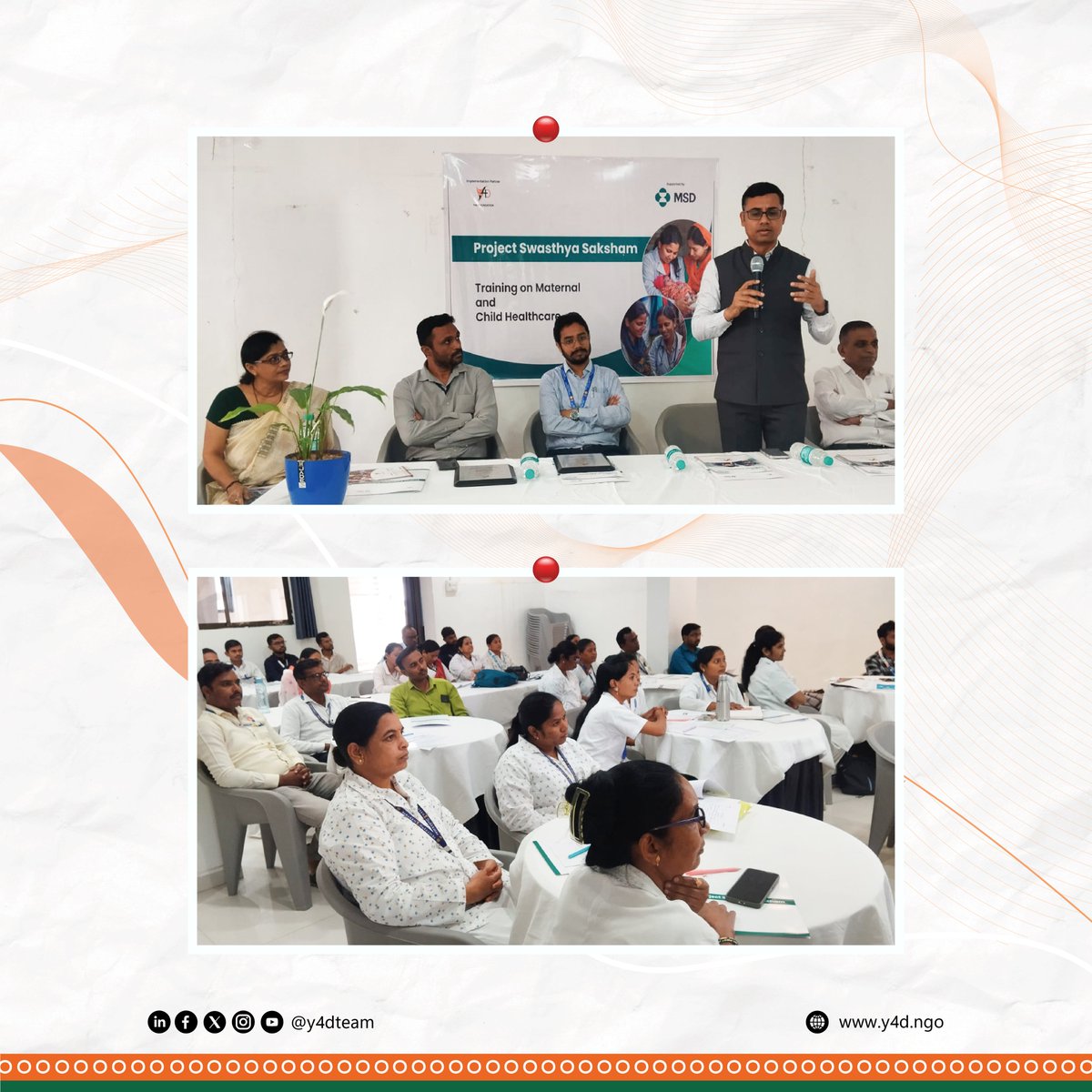 Y4D in collaboration with <a href="/MSDIndia_OFCL/">MSD India</a>, inaugurated the first training batch under Project Swasth Saksham at Washim, focusing on Maternal and Child Healthcare.
By upskilling nursing staff, the program aims to reduce maternal &amp; infant mortality, enhance community health outcomes