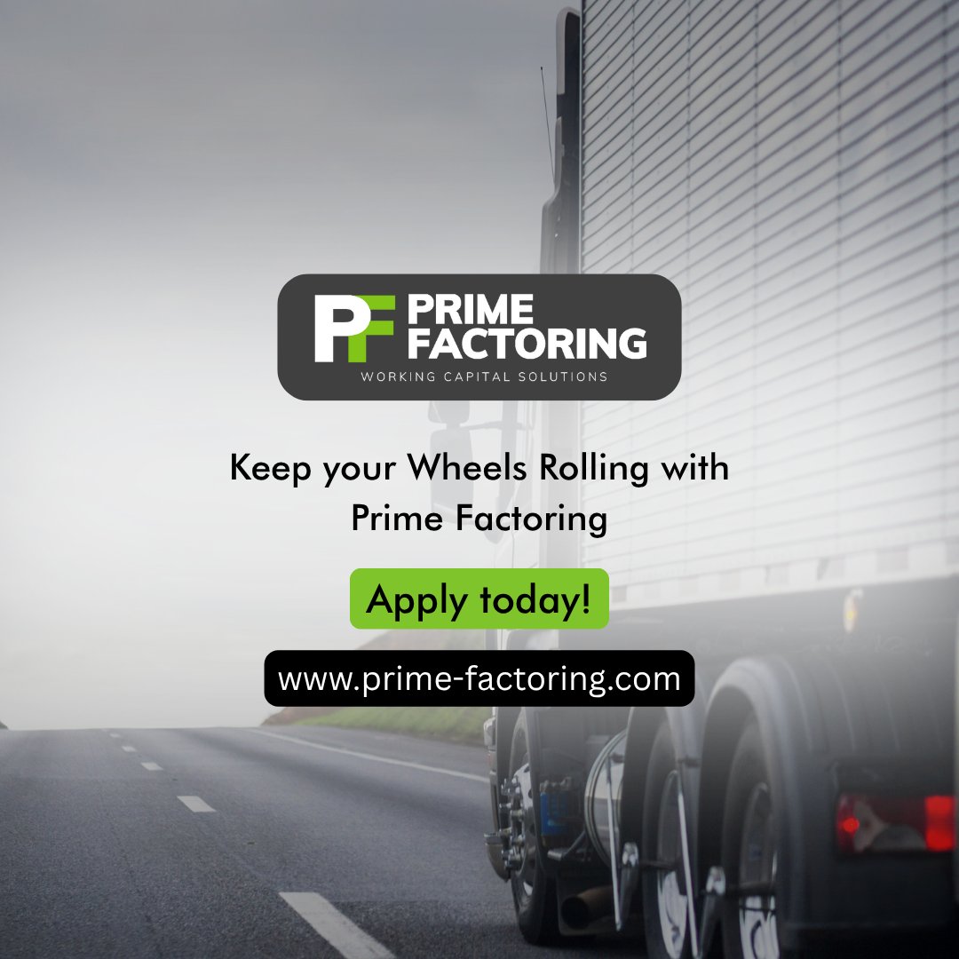 PrimeFactoring's tweet image. At Prime Factoring, we’re here to power your independence. From cash on delivery for smoother cash flow to fuel and toll support that keeps you moving we back owner-operators every mile of the way.
.
.
.
#OwnerOperatorLife #PrimeWorks #CashForTruckers #PrimeFactoring #KeepRolling